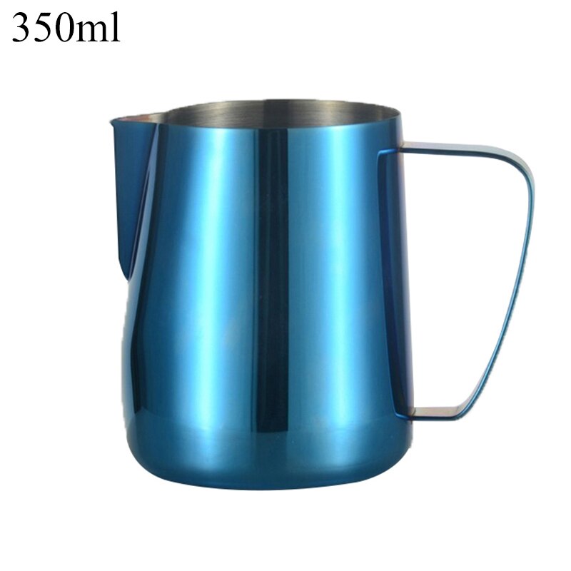 Barista Craft café Latte jarra de espuma de leche jarra de cocina de acero inoxidable jarra de espuma de leche jarra de café Espresso herramientas #25: 350ml Blue