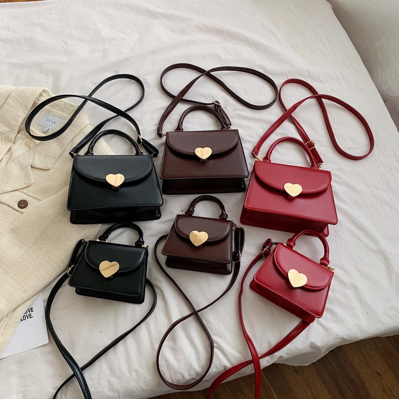 Solid Color PU Leather Mini Crossbody Bags For Women Female Shoulder Messenger Bag Lady Handbags