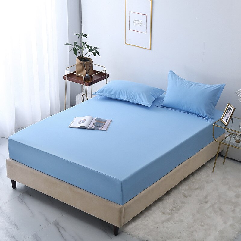 Effen Kleur Zwart All-Inclusive Matrashoes Zachte Schuren Koning Queen Size Bed Hoeslaken Niet Inclusief Kussensloop