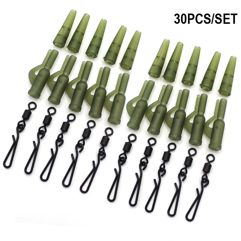 Émerillon rapide pour pêche à la carpe,pinces à plomb, appareil, accessoire, 30 pièces,