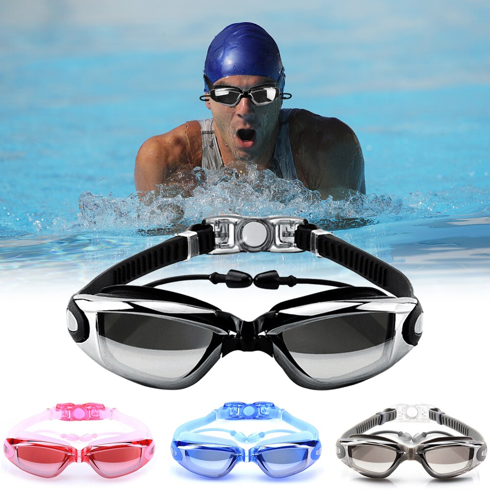 Zwembril Bril Zwembril Veiligheidsbril Geen Lekkende Anti Fog Uv Bescherming Zwembril Met In-Mold Oordopjes