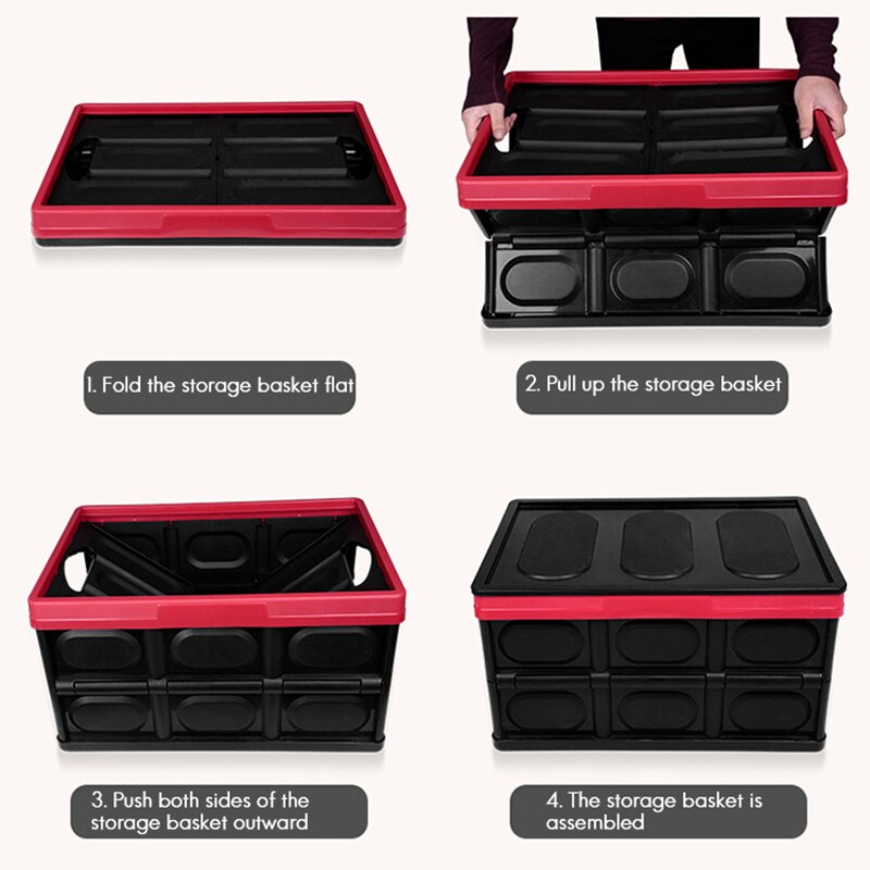 Car Storage Box Car Storage Tools Foldable Storage for Trunk Multifunctional Folding Storage Box Water Storage Box 55L