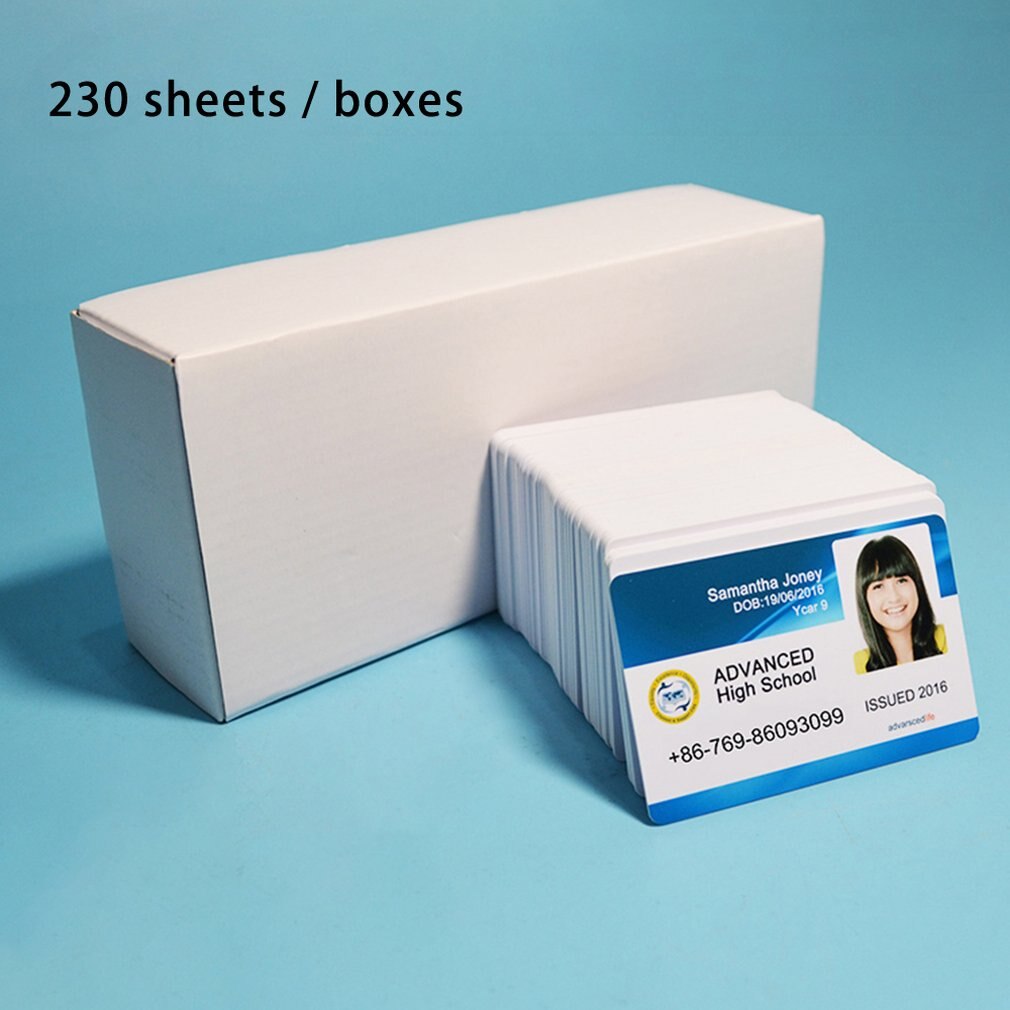 Wit Inkjet Printable Lege Pvc-kaart Voor Lidkaart Club Card Id Kaart Gedrukt Door Epson Of Canon Inkjet Printers 230Pcs