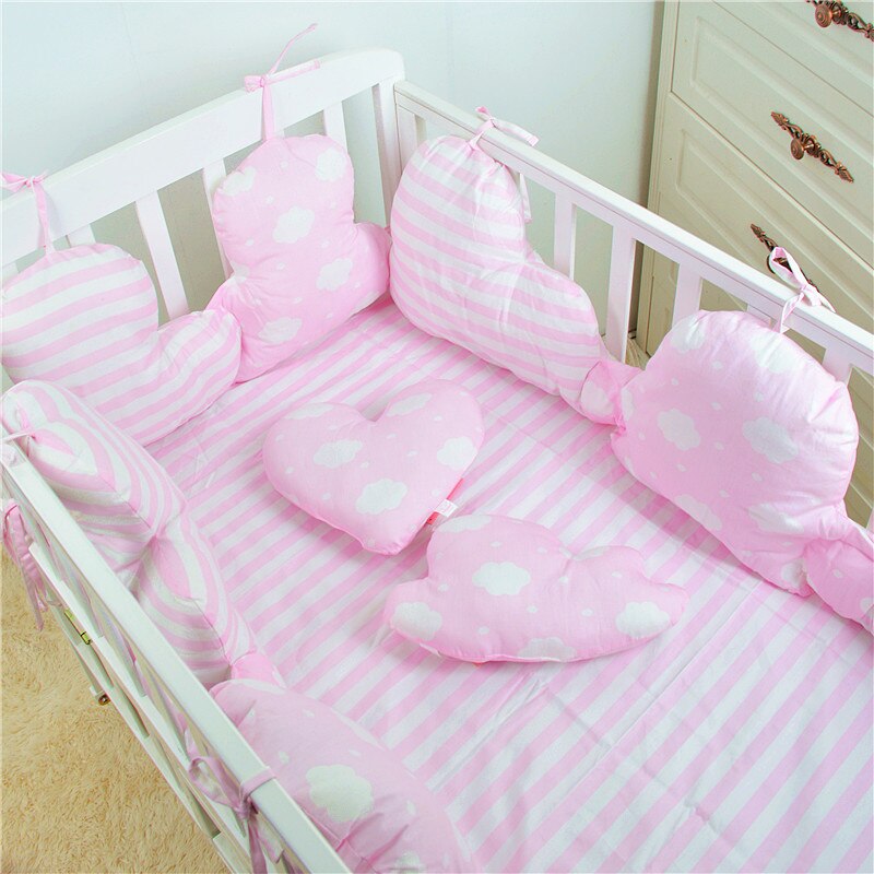 Baby Bed Thicken Bumpers Crib Around Cushion Cot Protector Pillows cotton Newborns Room Decor g clouds-shaped YCZ037: YCZ037AB