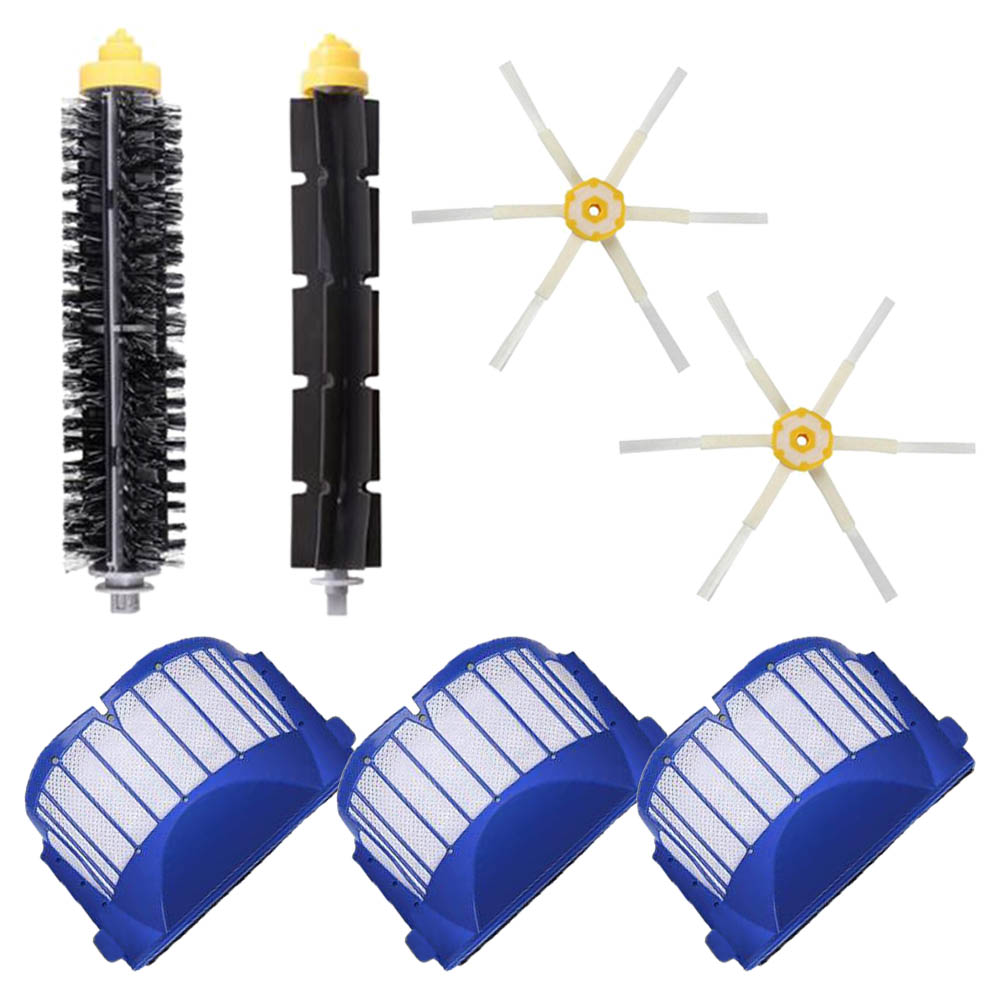 Kit de reemplazo de cepillos/filtros Hepa para iRobot Roomba serie 600, 610, 620, 630, 650, 660, piezas de limpiador al vacío, accesorios: SMT110
