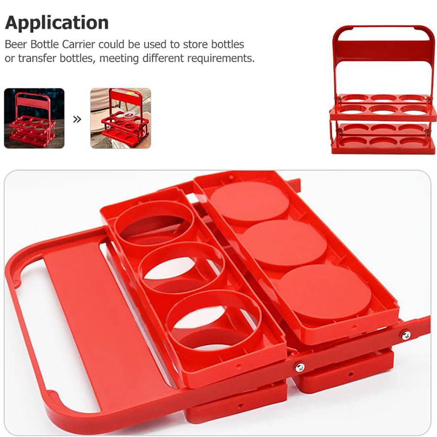 Bierflaschenträger, Getränketräger, Getränkeflasche, Bauernhaus-Stil, 6, Bierhalter, tragbar, faltbar, Getränketräger aus Kunststoff