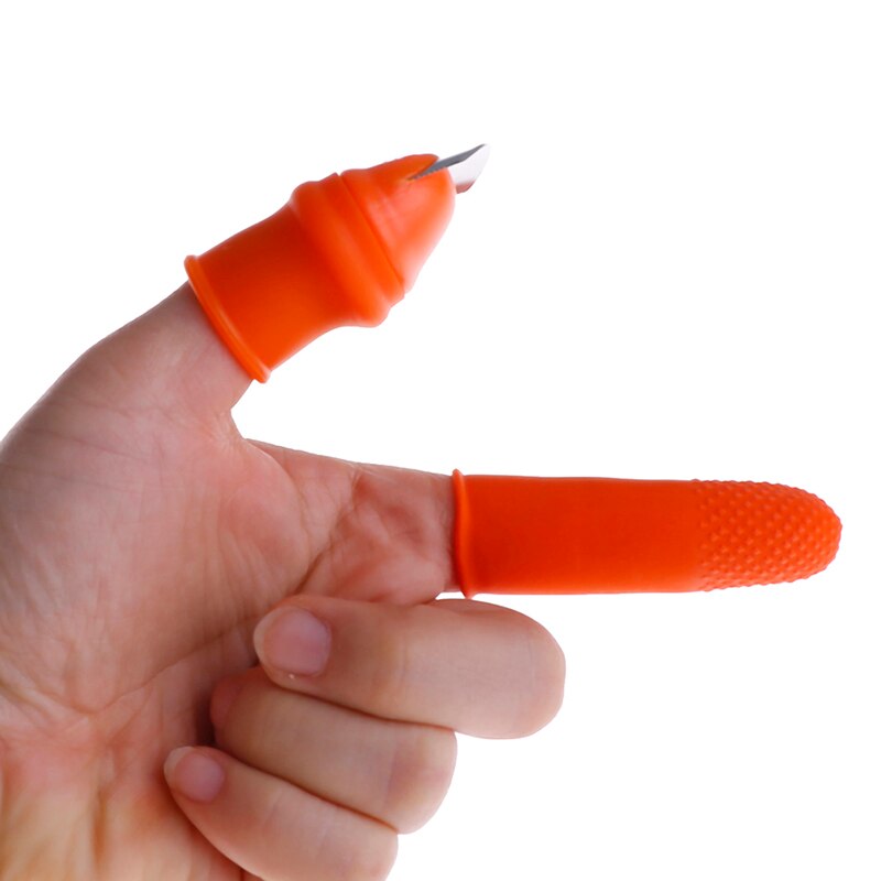Silicone Thumb Knife Finger Protector Vegetable Harvesting Knife Plant Blade Scissors Cutting Rings Garden Gloves GUANYAO