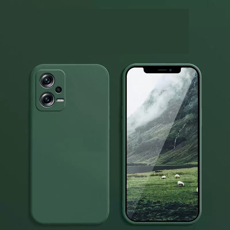 Square Frame Silicone Case For Xiaomi Redmi Note 12 Pro Plus Note12 4G 5G Coque Solid Color Soft Back Cover: Cotton / SKY BLUE