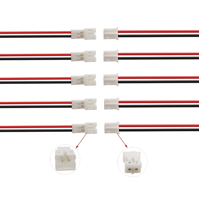 100/50Pair JST-PH2.0 2P Micro Connector jst 2pin Male Female Plug Jack Cables Terminals Connector With 20CM 26AWG Wire