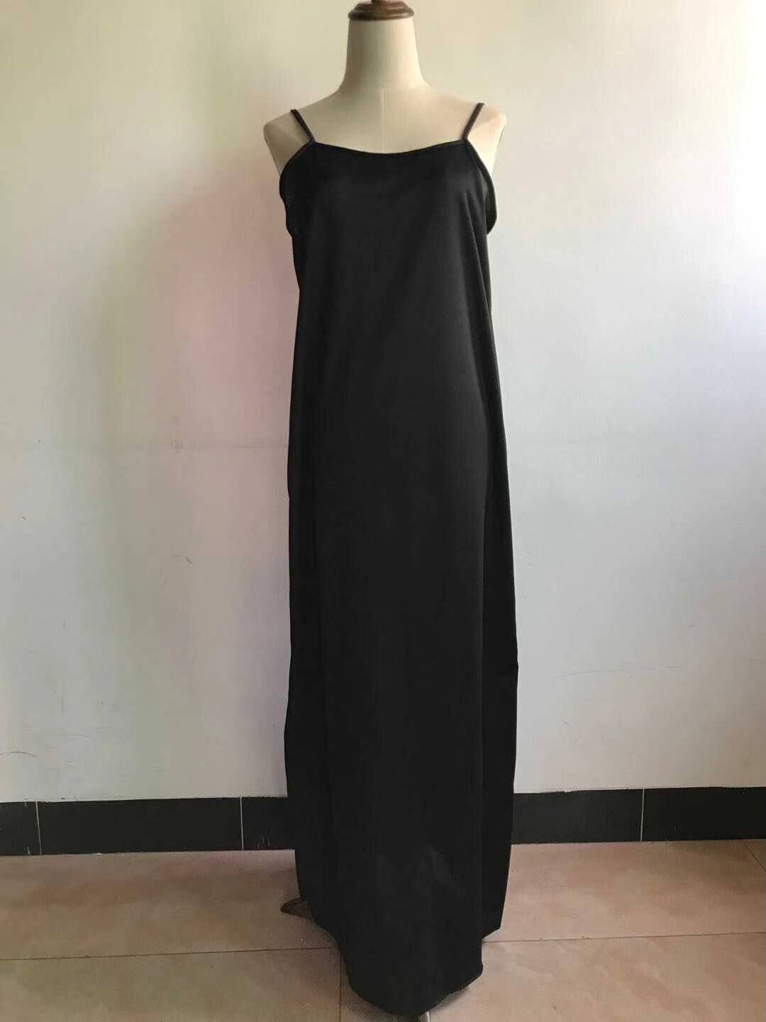 Afrikkalaiset naiset #39 abaya pitsivuorella mekon sisällä condole vyö hame vapaa koko joustava rintakuva 132cm pituus 128cm: Musta
