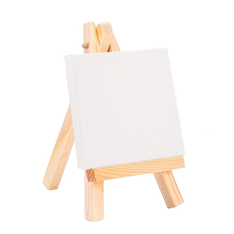 24Set Artists 5 Inch Mini Easel +3 Inch X3 Inch Mini Canvas Set Painting Craft DIY Drawing Small Table Easel
