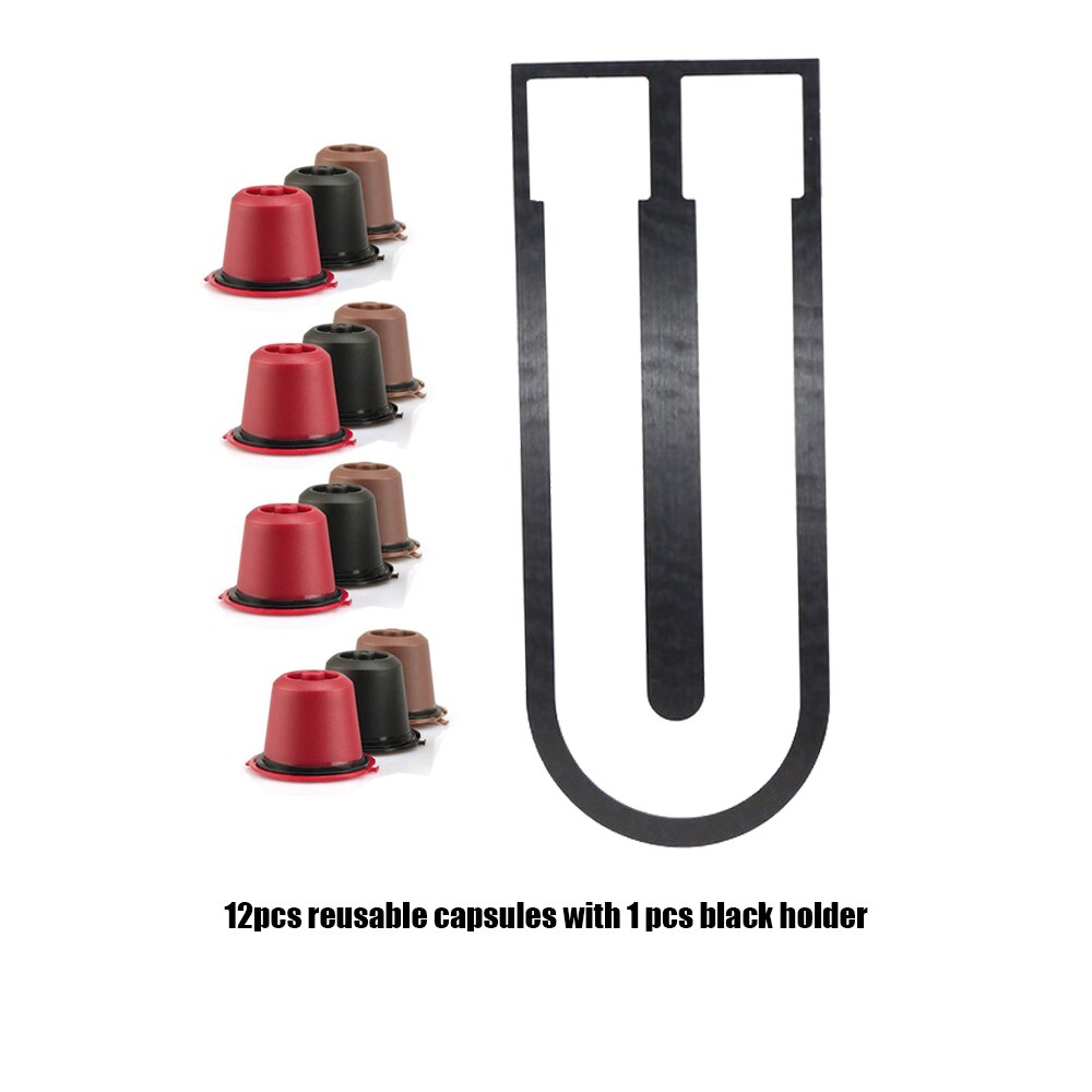 10Stck Kaffee Schote Halfter Spender Kaffee Kapseln Kappe Abgabe Turm Stand passen Nespresso Kapsel Lagerung Kaffee Filter Halfter: 12 Kappen Schwarzer Halfter