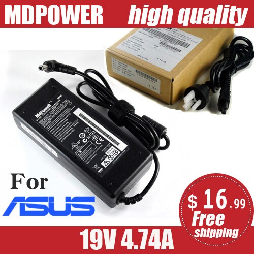 Mdpower Voor Asus N53Jq N53X N56VM N61W Notebook Laptop Voeding Ac Adapter Charger Cord 19V 4.74A