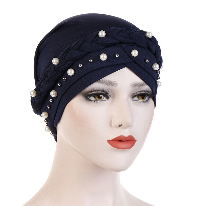 Hiyab-pañuelo para la cabeza para mujer musulmana, capa de turbante de algodón sólido, blanco perla, interior, musulmán, turbantes: 8
