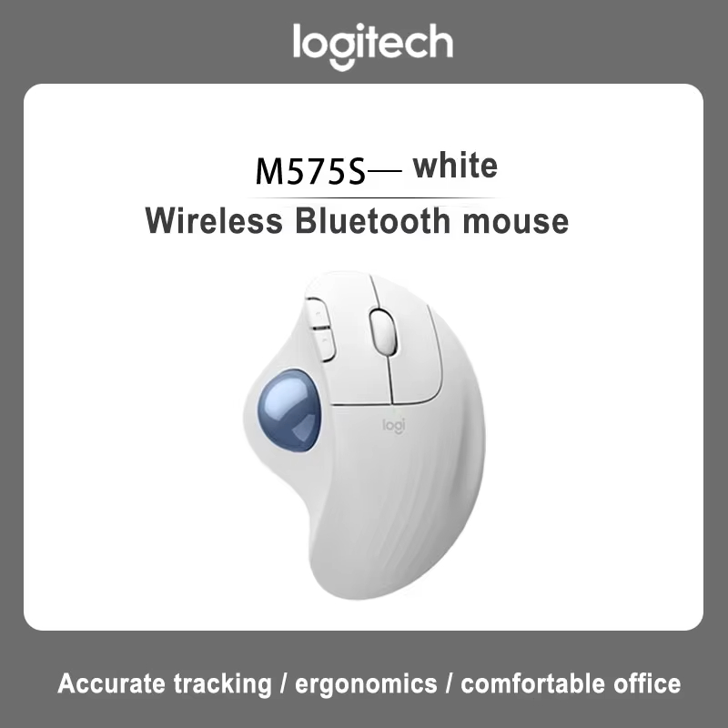 Logitech Maus M575 S kabellose Trackball-Maus Notebook USB-Maus Gaming-Büromaus, kabellose Maus Maus Logitech Wireless: WHITE