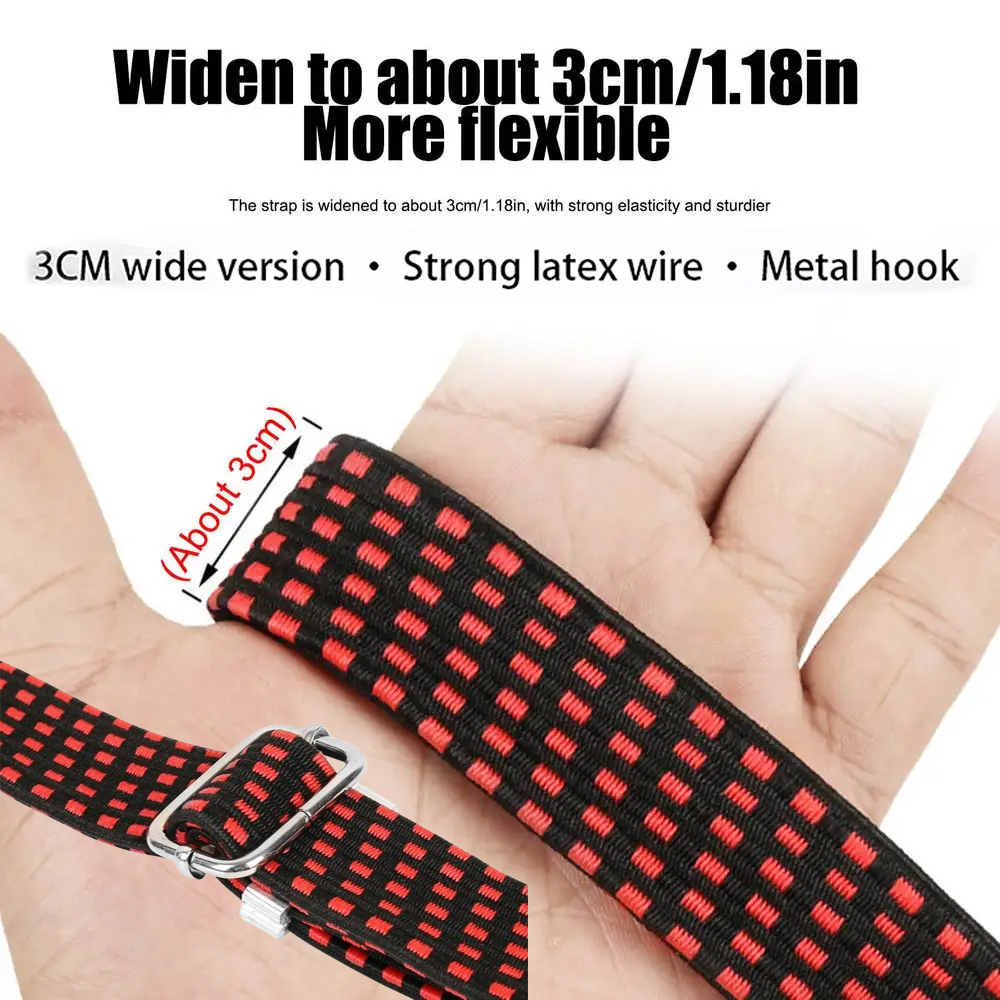 Ganchos elásticos de goma para equipaje, cuerda para bicicletas, brida para equipaje de bicicleta, correa para portaequipajes, gancho de banda fija, accesorios para coche, 0,5/1/2M