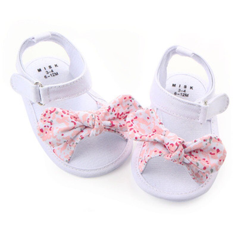 Baby Sandalen Pasgeboren Strik Antislip Canvas Schoenen Vrouwelijke Baby Peuter Schoenen Kinderen Zachte Zool Ademend Strik Sandalen