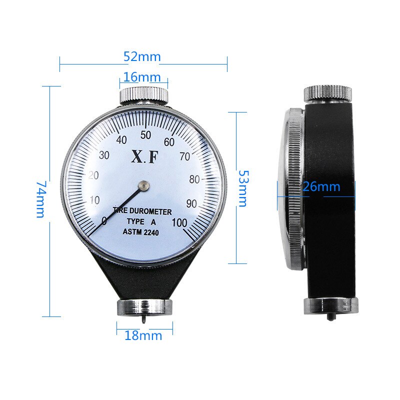Hardness Tester, Shore type A/O/D Rubber Band Hardness Tester meter 0-100 HA (O type