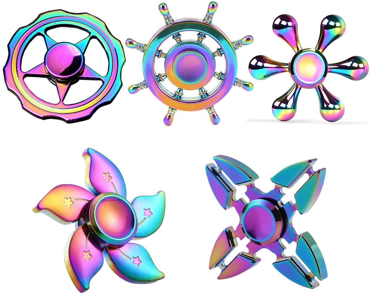 Fidget arcoiris Spinners de Metal a granel sensorial juguetes dedo Spinner de mano pequeño artefacto de escritorio Spinning Top juguete espiral