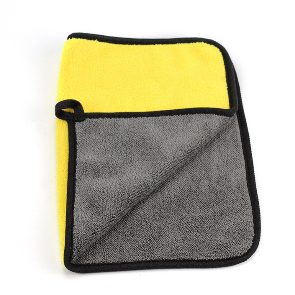 20*30cm bilvask mikrofiberhåndklæde bilrengøring tørringsklud hemming bilplejeklud med detaljer om vaskehåndklæde: Gul