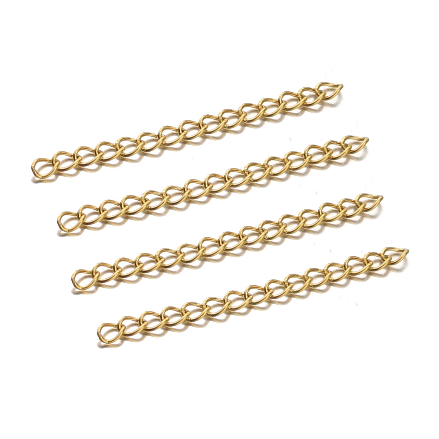 Pulsera de acero inoxidable con base de 50mm, extensor de cadena, 50 Uds.: Gold