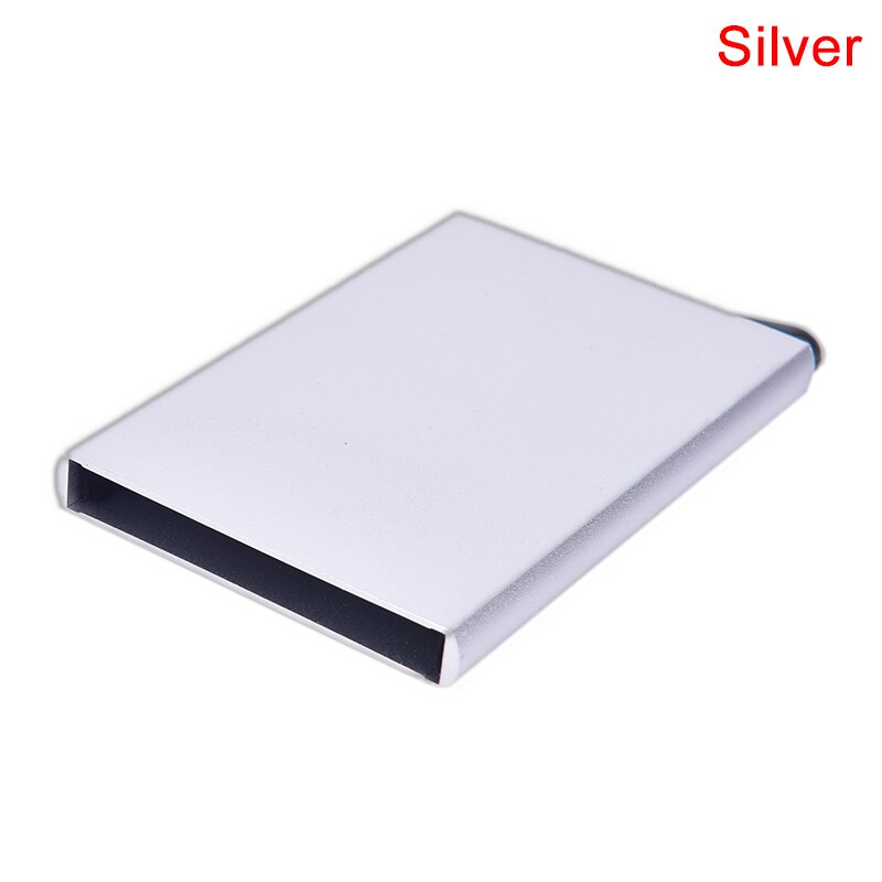 Rvs Creditcardhouder Mannen Slim Anti Beschermen Reizen Id Kaarthouder Vrouwen Portemonnee Metal Case Porte Carte: Zilver