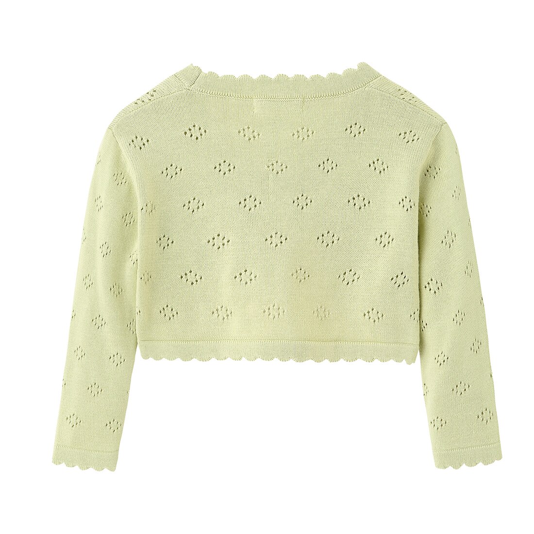 Little Girls Long Sleeve 100% Cotton Solid Knit Bolero Cardigan Shrug Sweaters for Birthday Party