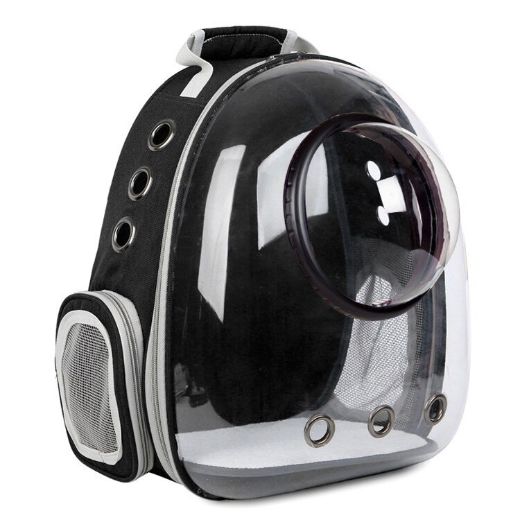 Astronaut Venster Bubble Draagtas Reistas Ademende Ruimte Capsule Transparante Huisdier Draagtas Hond Kat Rugzak: black with cover