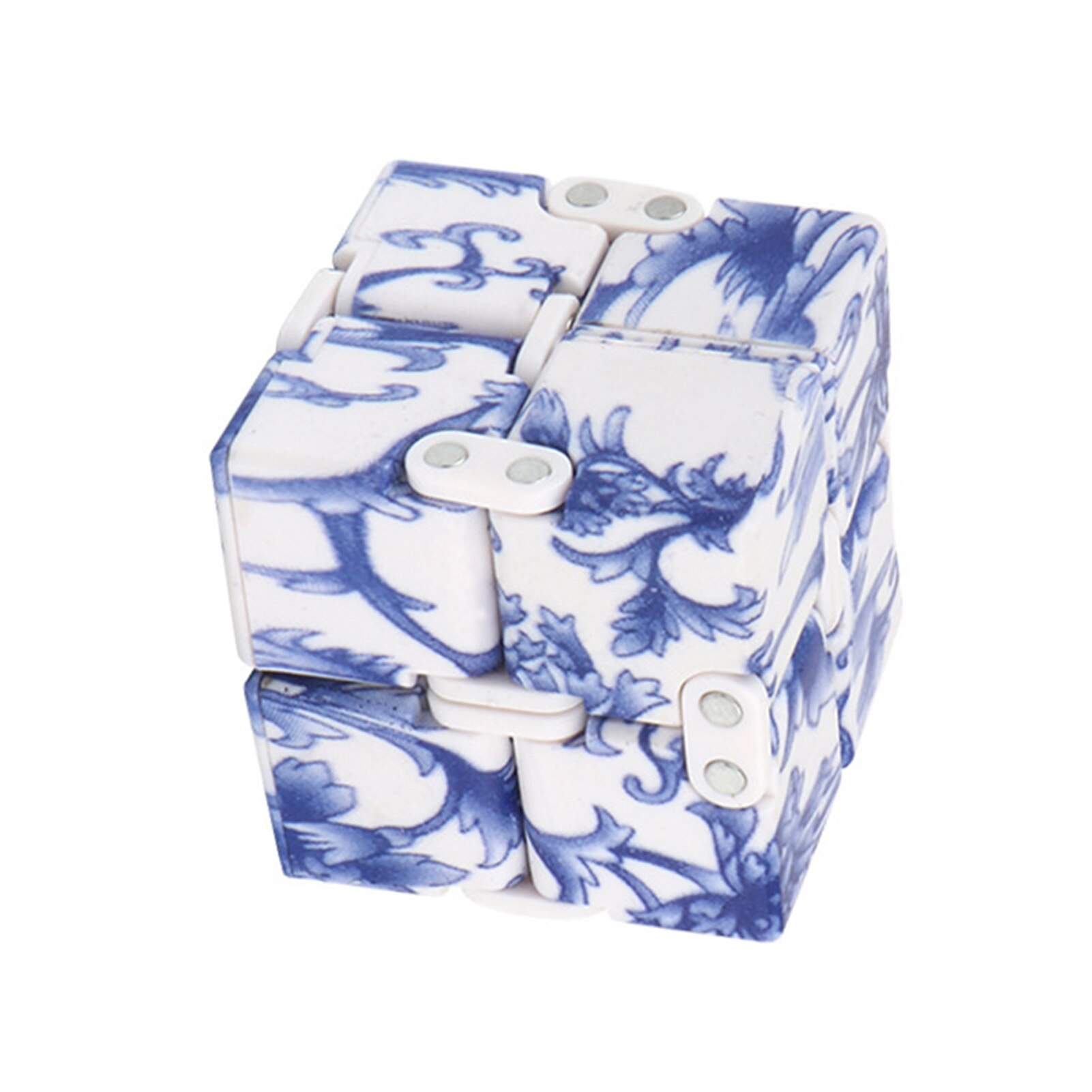 Stress Relief Toy Pocket Infinite Cube Blue And White Two Colors Porcelain Novelty Unique Fidget Decompression Toys For: B