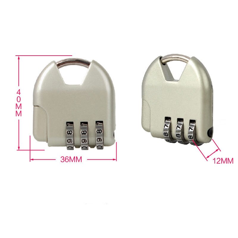 3 Digit Combination Luggage Code Lock Password Padlock Mini Suitcase Lock door locker password