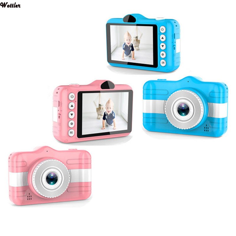 Børnekamera sød tegneserie mini digital kamera til børn 3.5 tommer 12mp 1080p foto videokamera barn fødselsdag jul