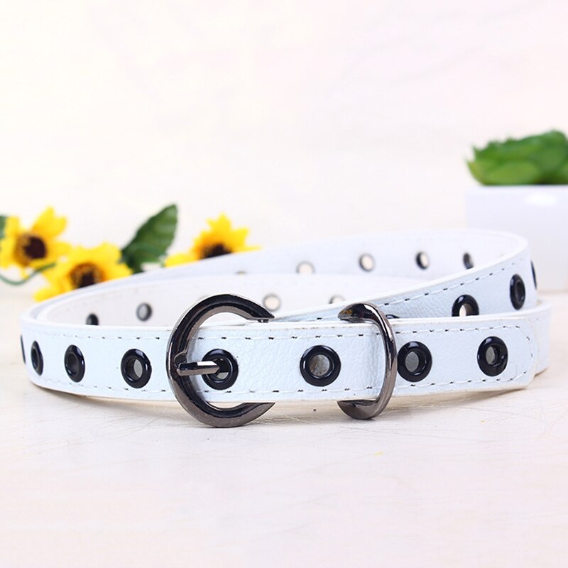 Jongens Meisjes Taille Riem Klassieke Kinderen Riem Pu Leer Snoep Kleur Tailleband Lichtmetalen Gesp Taille Riem Mode Decoratieve Riem: WHITE