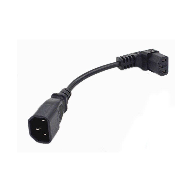 1pc Right angle IEC 320 C14 Male to C13 Female PLug PDU/UPS Extension Power cable Connector Up 90 degrees