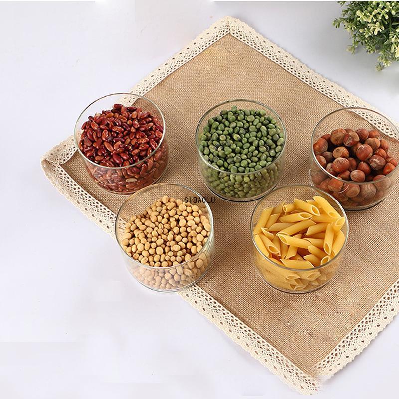 Tarros de almacenamiento de vidrio apilables de alta borosilicato, combinación de tanque de bambú, latas selladas de clasificación, botella de almacenamiento de cocina