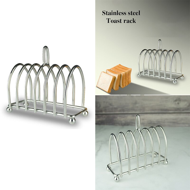 Toast Bread Rack Restaurant Home Bread Holder 6 Slices Stainless Steel Bread Food Display Rack For Home Kitchen Restaurant