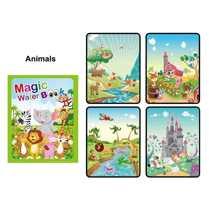 Libro mágico de pintura al agua para niños juegos Montessori libros para colorear juguetes educativos para bebés de 1 a 3 años: Amarillo claro
