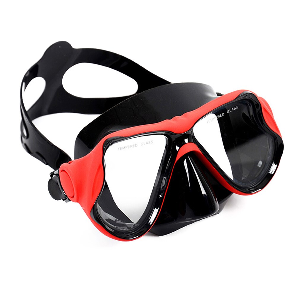 Scuba Duiken Masker Zwembril Voor Volwassen Snorkelen Camera Mount Houder Zwart Bril Box Storage Case: Red