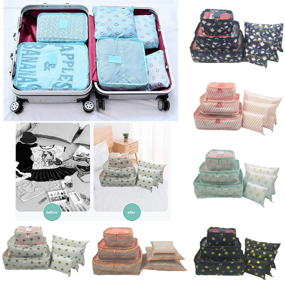 Koffer Opbergtas Reizen Accessoires Set Nuttig 6 Stuks Verpakking Cubes Reizen Zakjes Bagage Organiser Kleding