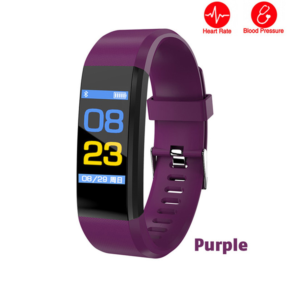 B1 Kleur Screen Smart Armband Sport Stappenteller Horloge Fitness Running Walking Tracker Hartslag Smart Band Bandjes: Purple