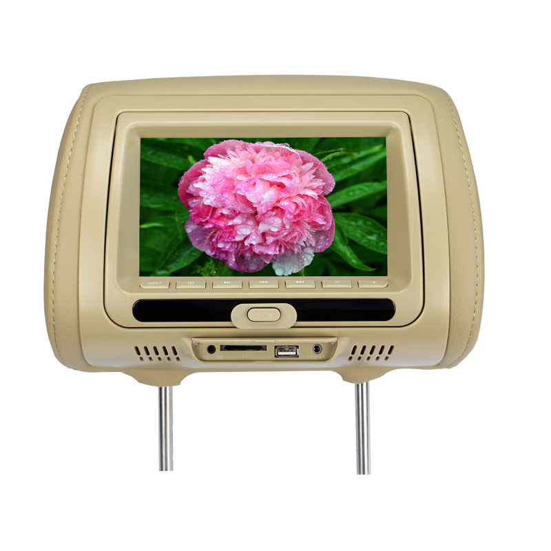 General DC12V 7 pulgadas reposacabezas de coche DVD PlayerTFT LED pantalla Auto reposacabezas Monitor pantalla táctil DVD USB SD IR juego altavoz