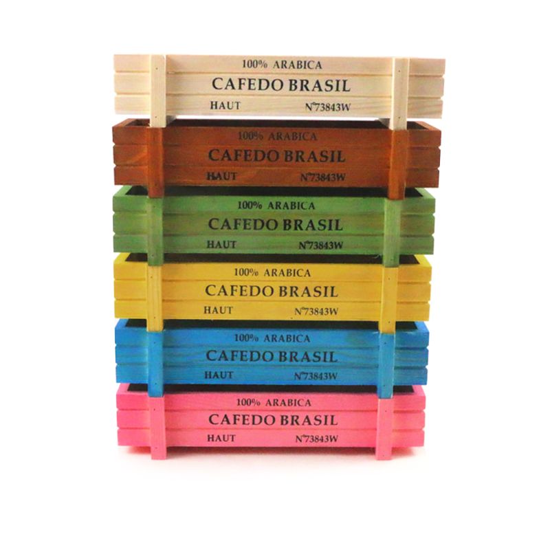 Macetero Vintage de madera para jardín, caja rectangular para suculentas, lecho de planta