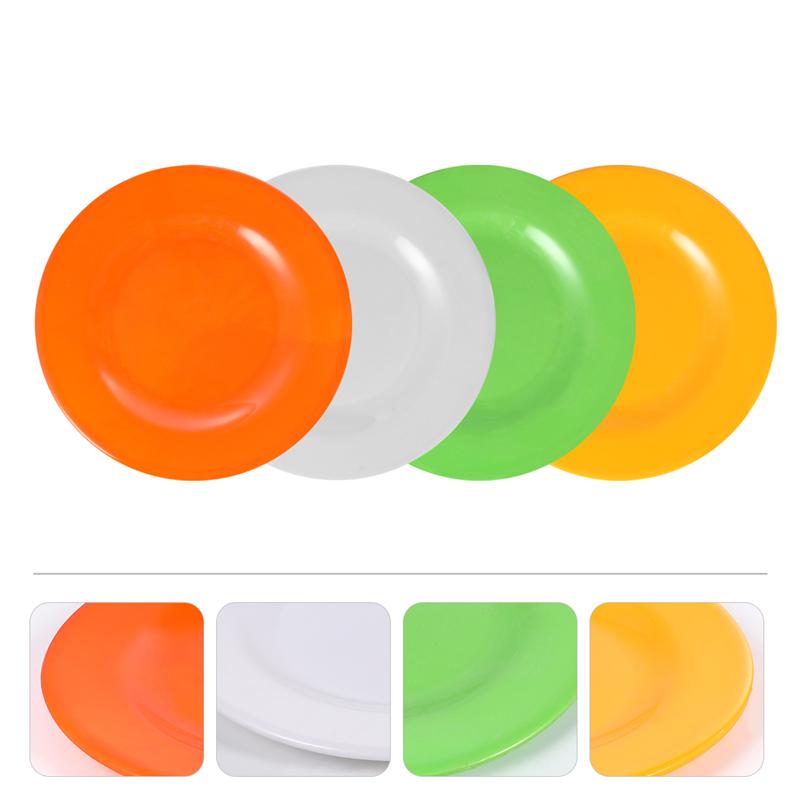 4pc Melamine Colorful Plate Dining Plate Serving Plates Salad Butter Plates Safe Tableware Crack Heat Resistant Explosion-Proof