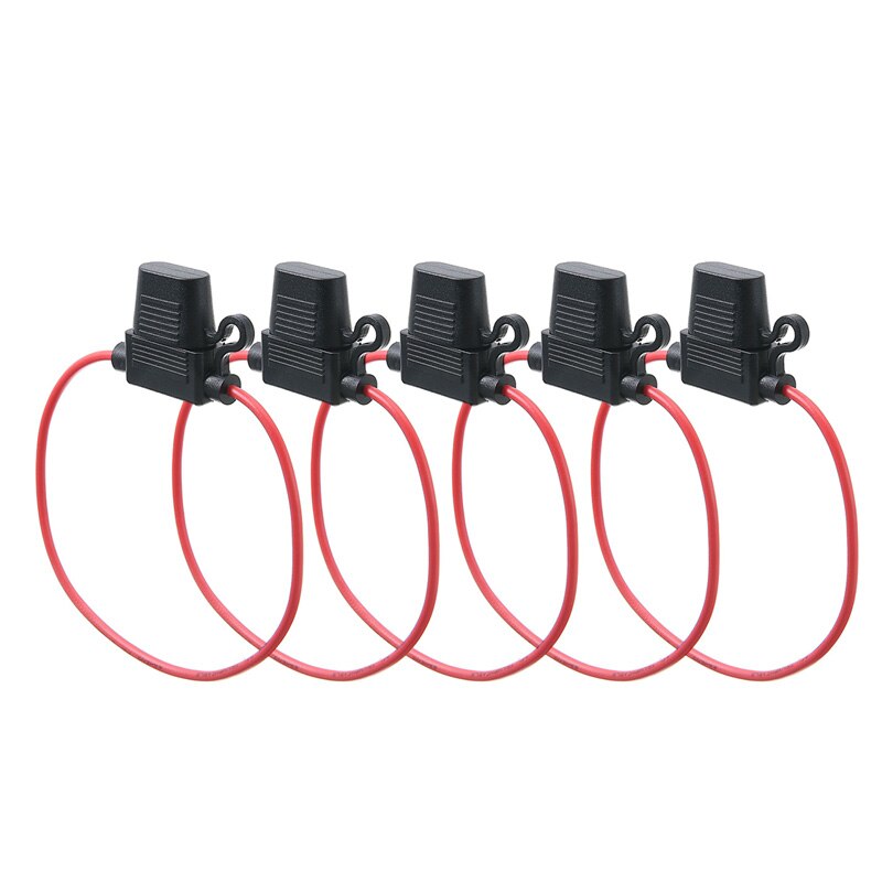 Porte-fusible étanche en ligne pour voiture, Standard + 5 fusibles 12V 30A