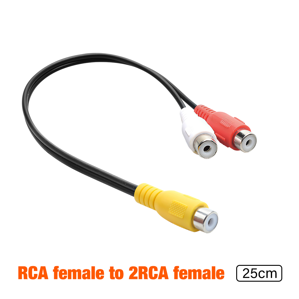 Cable de Audio de , 2 RCA macho a 1 RCA hembra, Cable divisor Y para amplificador de coche, altavoz, adaptador de Audio estéreo para Subwoofer: Blanco