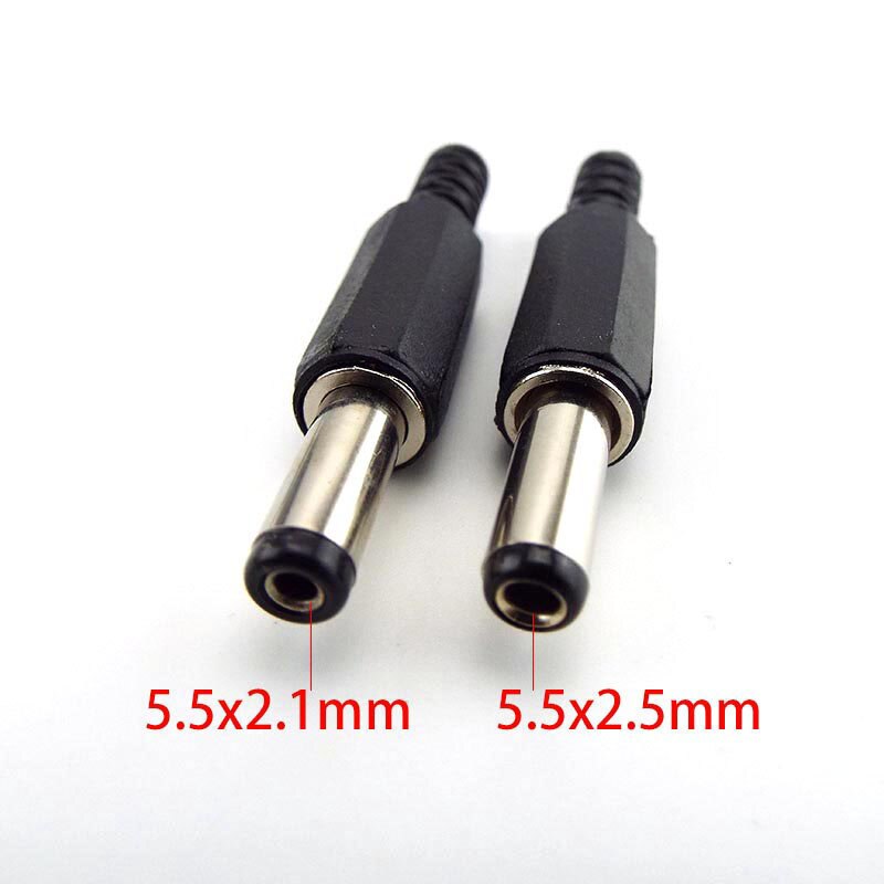 10-Pack 2.1mm X 5.5mm Male DC Power Plug Socket Connector Adapters