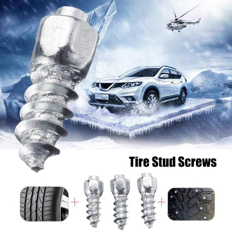 400PCS Tire Stud Screws Snow Anti-Slip Anti-ice Spikes for Auto Motorcycle Bike with Tool Car Tire Studs