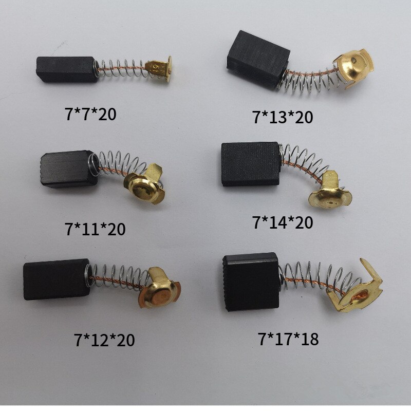10 sztuk elektronarzędzia szczotka węglowa młot elektryczny szlifierka kątowa wymiana szczotki grafitowej więcej niż 30 rozmiarów