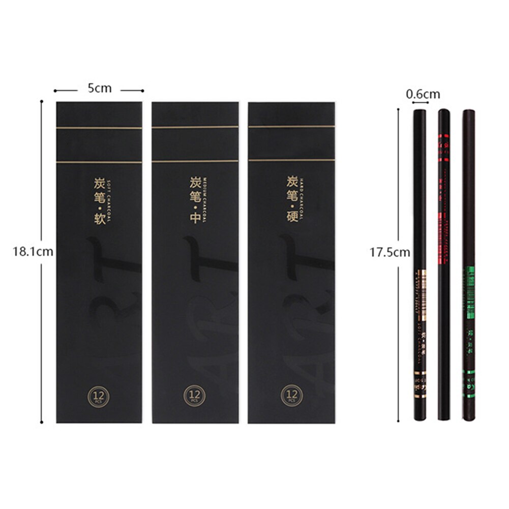 12Stck Skizze Schreiben Zeichnung Weich Mittel Hart Kohlenstoff Holzkohle Bleistift Kunst Liefert holzkohle stift dibujo profesional новичкам скидки