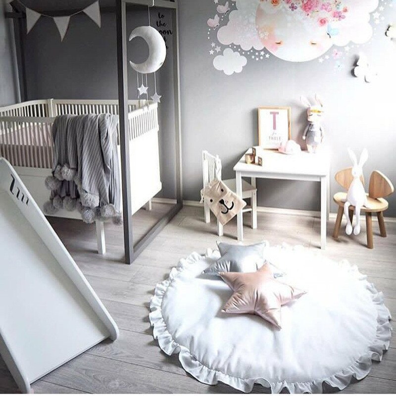 Baby Klimmen Mat Baby Speelkleed Kid Bloem Patroon Kussen Kinderen Tapijt Kinderen Tapijt Ronde Kind Veiligheid Beschermende tapijt