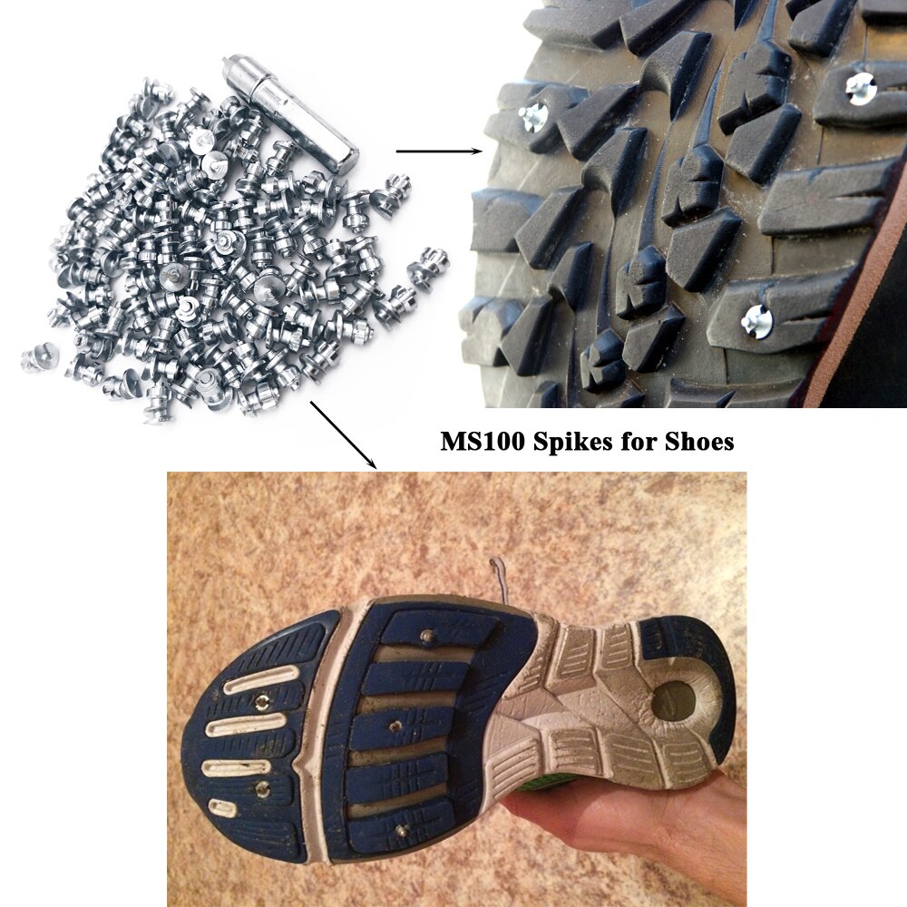 Marrkey 50PCS MS100 6*8.5mm Tires Studs/Screw in Spikes/ Spikes for Tire/ Ice Spickes for Tires/spike tires bicycle/Shoes/Boots